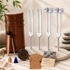 Tuning Forks for Sound Healing Set 128Hz, 136.1Hz, 256Hz & 384Hz Weighted & Unweighted Aluminum Alloy Tuning Forks with Activator & Travel Pouch for Meditation, Yoga & Chakra Healing view 1