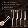Tuning Forks for Sound Healing Set 128Hz, 136.1Hz, 256Hz & 384Hz Weighted & Unweighted Aluminum Alloy Tuning Forks with Activator & Travel Pouch for Meditation, Yoga & Chakra Healing view 3