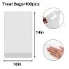 HIPOPBERRY 50 pcs 10x14 Inch Clear Cellophane Gift Bags - Cello Packaging for Wedding Party Favor Bags Wrapping Large Cellophane Bags (no ties) view 2