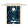 maccbn 8 Pack Natural Cotton Drawstring Bags Reusable Muslin Bag Empty Gift Bags Black Light Fantasy Forest Pouches for Tea Jewelry Sachet Wedding Party Favors Storage Holiday Gifts 5x7 Inch view 2