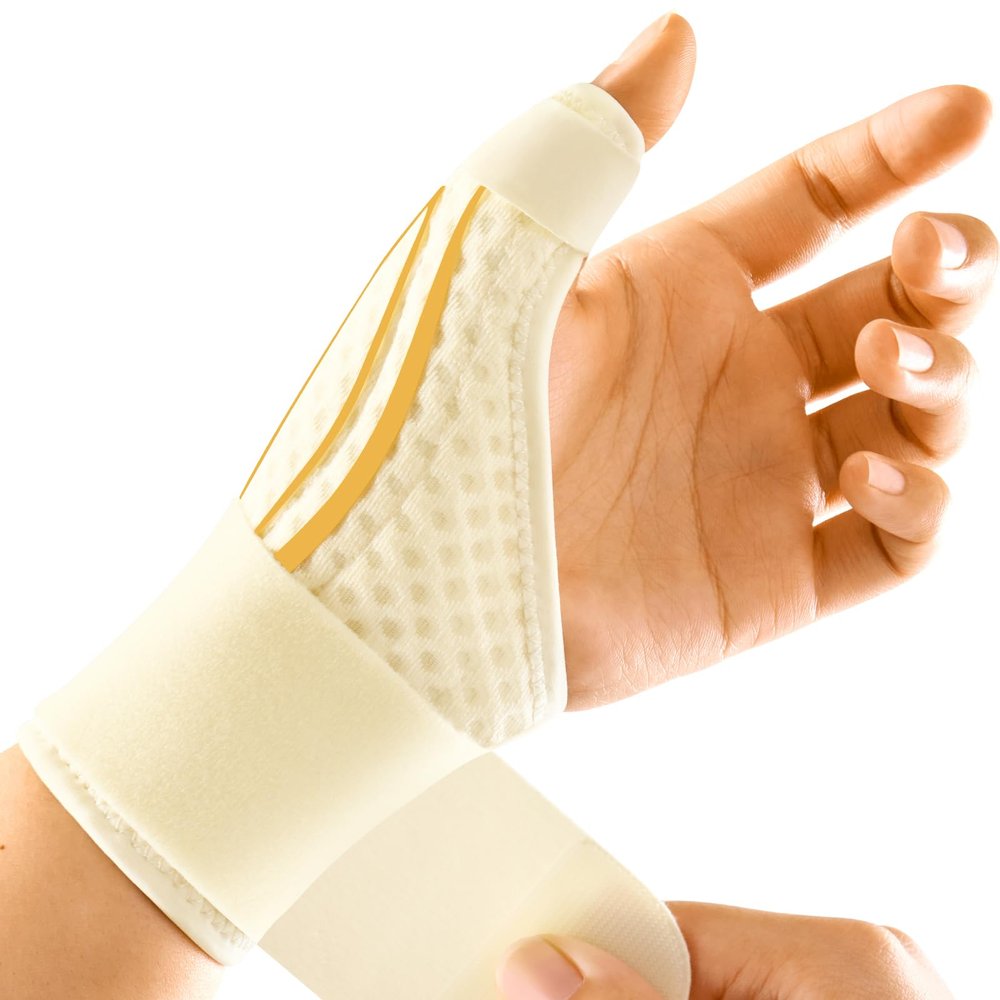 FREETOO Stable Thumb Brace Right Hand Left Hand for Arthritis Pain and Support, Thumb Splint for De Quervains Tenosynovitis,Trigger Thumb and Wrist Stabilizer for Tendonitis, Sprain.Beige Right M