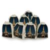 maccbn 8 Pack Natural Cotton Drawstring Bags Reusable Muslin Bag Empty Gift Bags Eiffel Tower Pouches for Tea Jewelry Sachet Wedding Party Favors Storage Holiday Gifts 5x7 Inch view 1