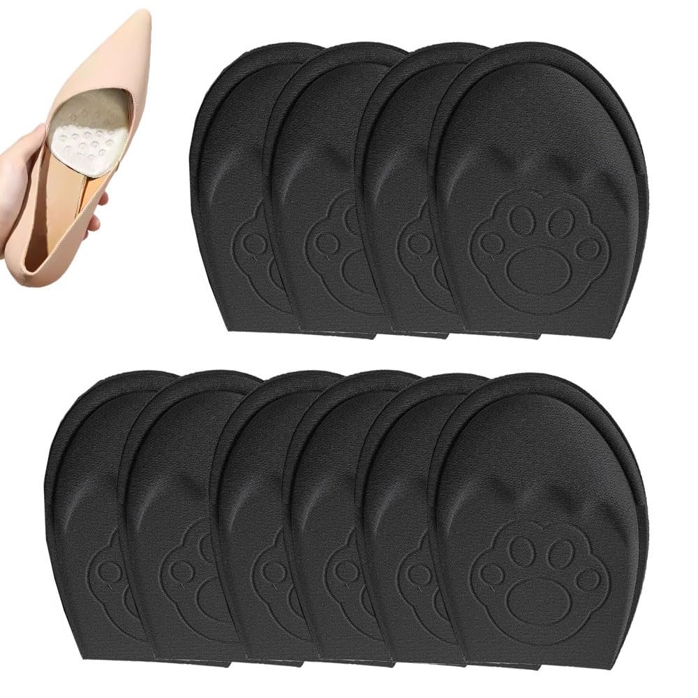 2026 Upgraded Metatarsal Pads Women, Shoe Inserts for Women, Ball of Foot Cushions Relief and Comfort, Forefoot Pads One Size Fits Any (Black,#C, 5 Pairs)