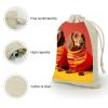 maccbn 8 Pack Natural Cotton Drawstring Bags Reusable Muslin Bag Empty Gift Bags Cute Dachshund Pouches for Tea Jewelry Sachet Wedding Party Favors Storage Holiday Gifts 5x7 Inch view 3