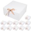 Abaodam 12pcs White Clamshell Boxes with Flap Cover Multi-purpose Kraft Paper Storage Containers for Wedding Bridesmaid Proposal Birthday Bridal Shower Easy Setup and Protective Packaging view 1