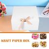 Abaodam 12pcs White Clamshell Boxes with Flap Cover Multi-purpose Kraft Paper Storage Containers for Wedding Bridesmaid Proposal Birthday Bridal Shower Easy Setup and Protective Packaging view 2