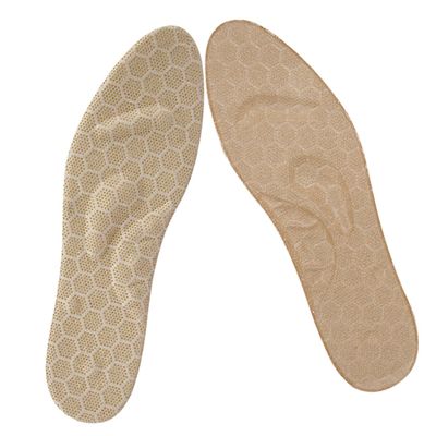 GANAZONO Breathable Gel Sports Insoles with Self-Adhesive Massaging Dots Comfortable Foot Cushions for Men and Women Sweat-Absorbing Shoe Sole Inserts Khaki