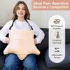 KUAZIDAR Hysterectomy Recovery Pillow with Hot/Cold Gel Pack - Post Surgery Protection for Mastectomy, C-Section & Abdominal Surgery - Adjustable Tummy Pillow for Seatbelt & Incision Support (Yellow) view 2