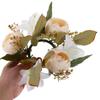Alipis European Style Artificial Blossom Lily Candle Wreath Floral Garland for Wedding Reception Centerpieces Lightweight Dining Table Decor Multipurpose Faux Flower Ring view 4