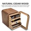 Cedar Wood Cigar Humidor Cabinet with Glass Top, Digital Hygrometer, Humidifier, 4 Large Drawers, Holds 110 Cigars, Luxury Gift for Men view 3