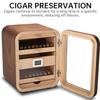 Cedar Wood Cigar Humidor Cabinet with Glass Top, Digital Hygrometer, Humidifier, 4 Large Drawers, Holds 110 Cigars, Luxury Gift for Men view 4