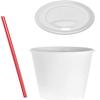 16 oz White Paper Hot Cups with Dome Lids and Sleeves with FREE BONUS Stirrers Disposable To Go Coffee Cups with Travel Lids Ideal for Latte Cappuccino Tea & Chocolate (1000) view 2