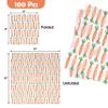 100 Pack Easter Carrot Cocktail Napkins 3-Ply Disposable Beverage Napkins with Orange Carrot Design for Spring, Easter Parties & Baby Showers view 2