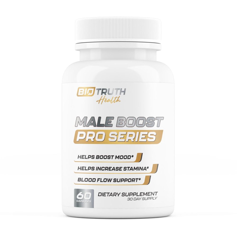 Male Boost PRO Series - The Ultimate Male Supplement - Pills for Men Fast Acting Blood Flow for Manhood, Muscle, Strength, Stamina - Overall Test Level Support - HornyGoatWeed + 8 More - 60 Capsules