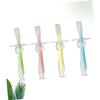 Abaodam 4pcs Silicone Teether Toothbrush with Soft Bristles Standing Suction Cup Design for Teeth Training and Gum Relief Multi-Color Pack view 4