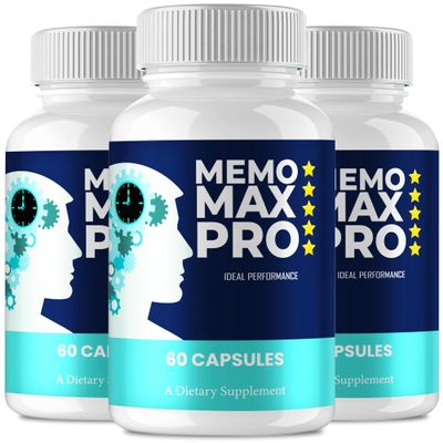 Memo Max Pro Capsules, Official MemoMax Pro Supplement for Brain Health & Memory Support - Maximum Strength, Advanced Formula Nootropic Pills, All Natural MemoMaxPro Support Reviews (3 Pack)