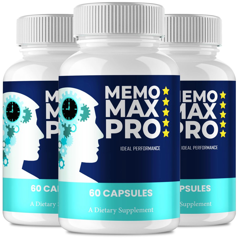 Memo Max Pro Capsules, Official MemoMax Pro Supplement for Brain Health & Memory Support - Maximum Strength, Advanced Formula Nootropic Pills, All Natural MemoMaxPro Support Reviews (3 Pack)