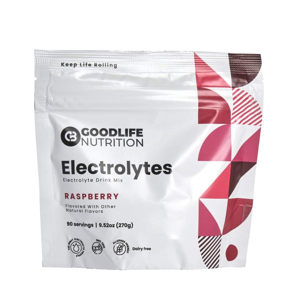 GOODLIFE Nutrition Electrolytes - Electrolyte Drink Mix (90 Serving Bag, Raspberry)