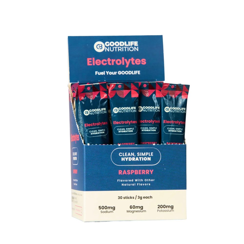 GOODLIFE Nutrition Electrolytes - Electrolyte Drink Mix (30 Single Serve Bag, Raspberry)