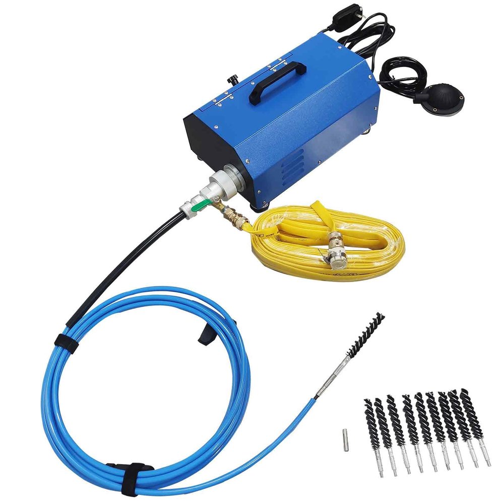 BEILOCKERY Condenser Tube Cleaning Machine, 370W Pipe Cleaner with Water Spray & Adjustable Speed, for 0.6-0.7in/15-18mm Air Conditioner Chiller & Heat Exchanger Pipes 110V/220V