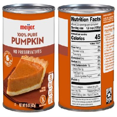 100% Pure Pumpkin (2 Cans, 15 oz. each can)