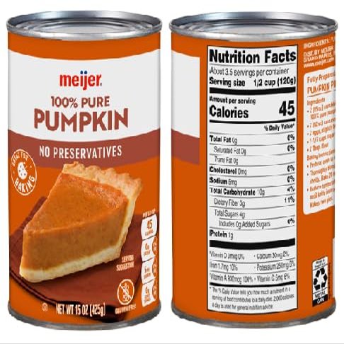 100% Pure Pumpkin (2 Cans, 15 oz. each can)