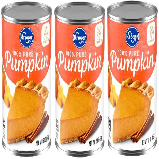 100% Pure Canned Pumpkin (3 cans, 15 oz. each can)