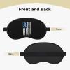 US Flag Blue Ribbon Diabetes Awareness Polyester Satin 3PCS Blackout Sleep Mask Adjustable Strap Men Women Comfortable Eyeshade Night Travel1 view 2