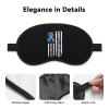 US Flag Blue Ribbon Diabetes Awareness Polyester Satin 3PCS Blackout Sleep Mask Adjustable Strap Men Women Comfortable Eyeshade Night Travel1 view 3