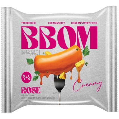 [BBOM] Korean Instant Rice Cake, Tteokbokki Pack - Ready in 3 Minutes, Korean Street Food, Original Gochujang, 5 Flavors_5.19oz (Rose Flavor)