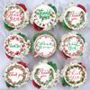 Fyeoxle 36PCS Edible Christmas Thank You Cupcake Toppers Wafer Paper Holly Jolly Candy Cupcake Toppers Thank You Cake Picks for Christmas Theme Party Baby Shower Birthday Supplies view 1