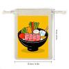 maccbn 8 Pack Natural Cotton Drawstring Bags Reusable Muslin Bag Empty Gift Bags Cartoon Hotpot Doodle Pouches for Tea Jewelry Sachet Wedding Party Favors Storage Holiday Gifts 5x7 Inch view 2