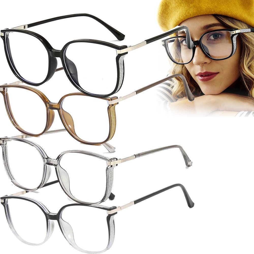 WGYBL 2026 New Women's Portable Fashion Anti-blue Light Reading Glasses,with Sparkling Bling Diamonds (SET C,400)