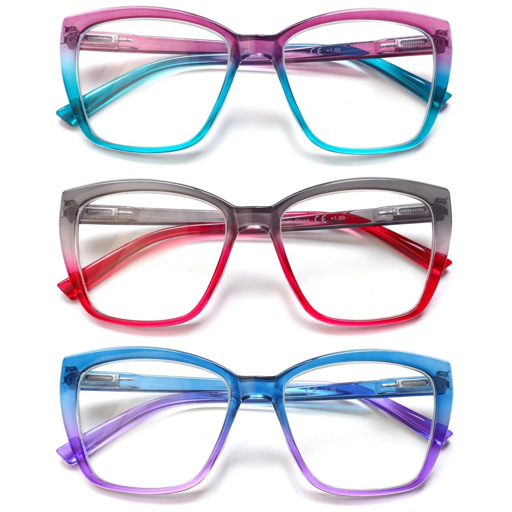 NORPERWIS Reading Glasses Women Readers Spring Hinge Ladies Fashion Oversize Eyeglasses for Women (C2, 1.25, x)
