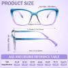 NORPERWIS Reading Glasses Women Readers Spring Hinge Ladies Fashion Oversize Eyeglasses for Women (C2, 1.25, x) view 2