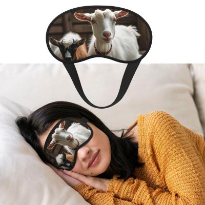 Cute Goat Sleep Mask for Women Men Blackout Eye Masks for Sleeping Blindfold Sleep Mask Side Sleeper Eye Cover for Meditation Light Blocking Travel Essentials