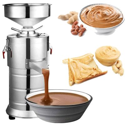 1100w Peanut Butter Maker Machine, 33lbs/H Stainless Steel Food Electric Grain Grinder Sesame Sauce Grinder Nut Butter Maker Home/Commercial For Groundnut, Almond, Cashew Nut, Sesame, 2850rpm