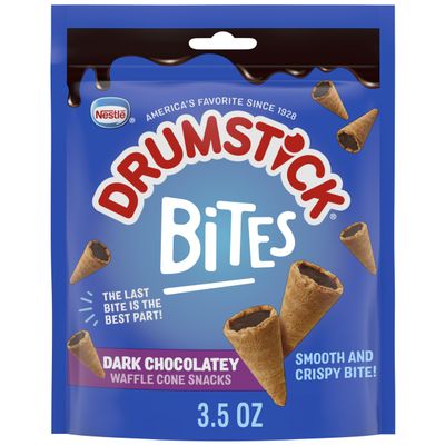 Drumstick Bites Dark Chocolatey Waffle Cone Snacks, Chocolate Dessert, Pantry Snacks