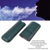 QANYEGN Leather Cigar Case, Faux Leather Cigar Humidor Case, Portable 2 Fingers Cigar Holder Accessories for Travel Party Business (Green) view 2