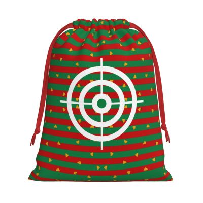 NUSDB Bullseye Shooting Targets Christmas Gift Bags, Santa Wrapping Bags, Xmas Presents Bag With Drawstring, Holiday Party Favors Birthday & Christmas Gift (Large Medium Small)