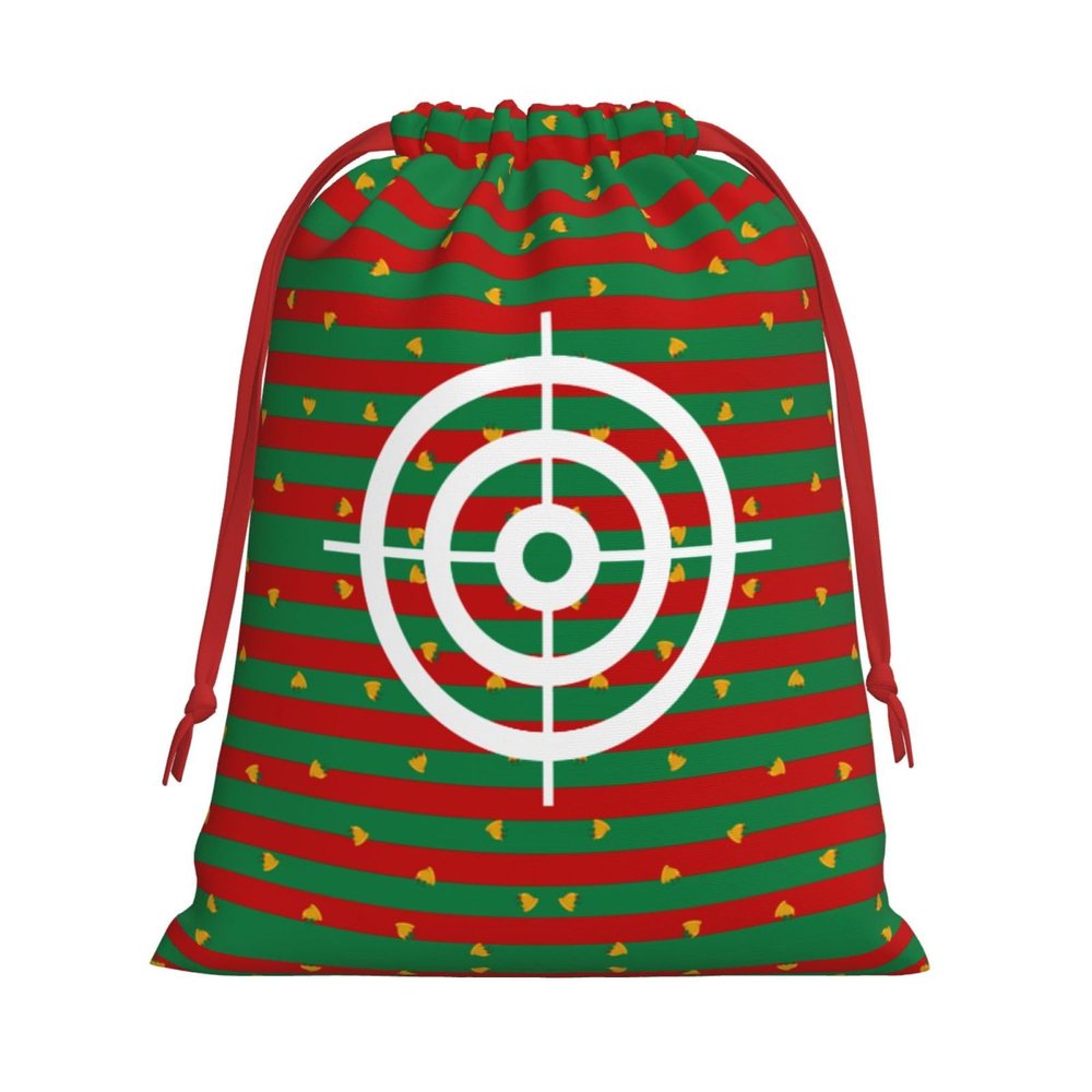 NUSDB Bullseye Shooting Targets Christmas Gift Bags, Santa Wrapping Bags, Xmas Presents Bag With Drawstring, Holiday Party Favors Birthday & Christmas Gift (Large Medium Small)