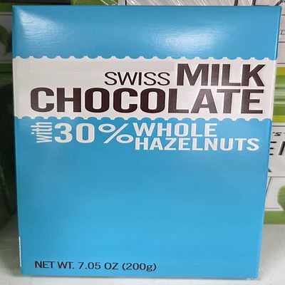 Trader Joe Swiss Milk Chocolate with 30% Whole Hazelnuts 7.05oz 200g