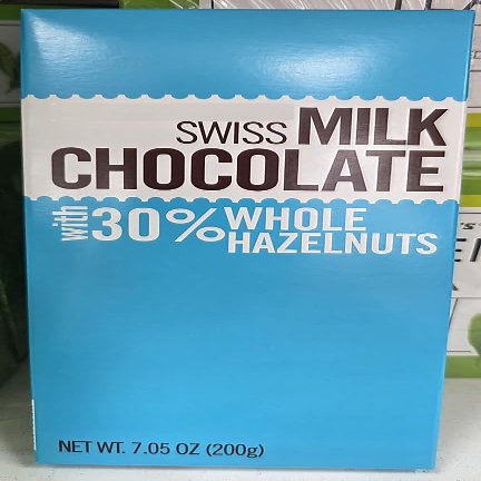 Trader Joe Swiss Milk Chocolate with 30% Whole Hazelnuts 7.05oz 200g