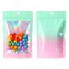 100 Pieces Resealable Mylar Bags with Clear Window for Food Storage Party Favor Packaging Small Business (Green&Pink, 5.57.8 Inch) view 1