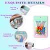100 Pieces Resealable Mylar Bags with Clear Window for Food Storage Party Favor Packaging Small Business (Green&Pink, 5.57.8 Inch) view 3