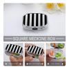 Black and White Stripes Pill Box for Pocket Square Pills Box 2 Compartment Decorative Portable Travel Pills Holder Tablet Vitamin Organizer Mini Pill Case view 4