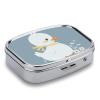 Little White Duck Pill Box for Pocket Square Pills Box 2 Compartment Decorative Portable Travel Pills Holder Tablet Vitamin Organizer Mini Pill Case view 3