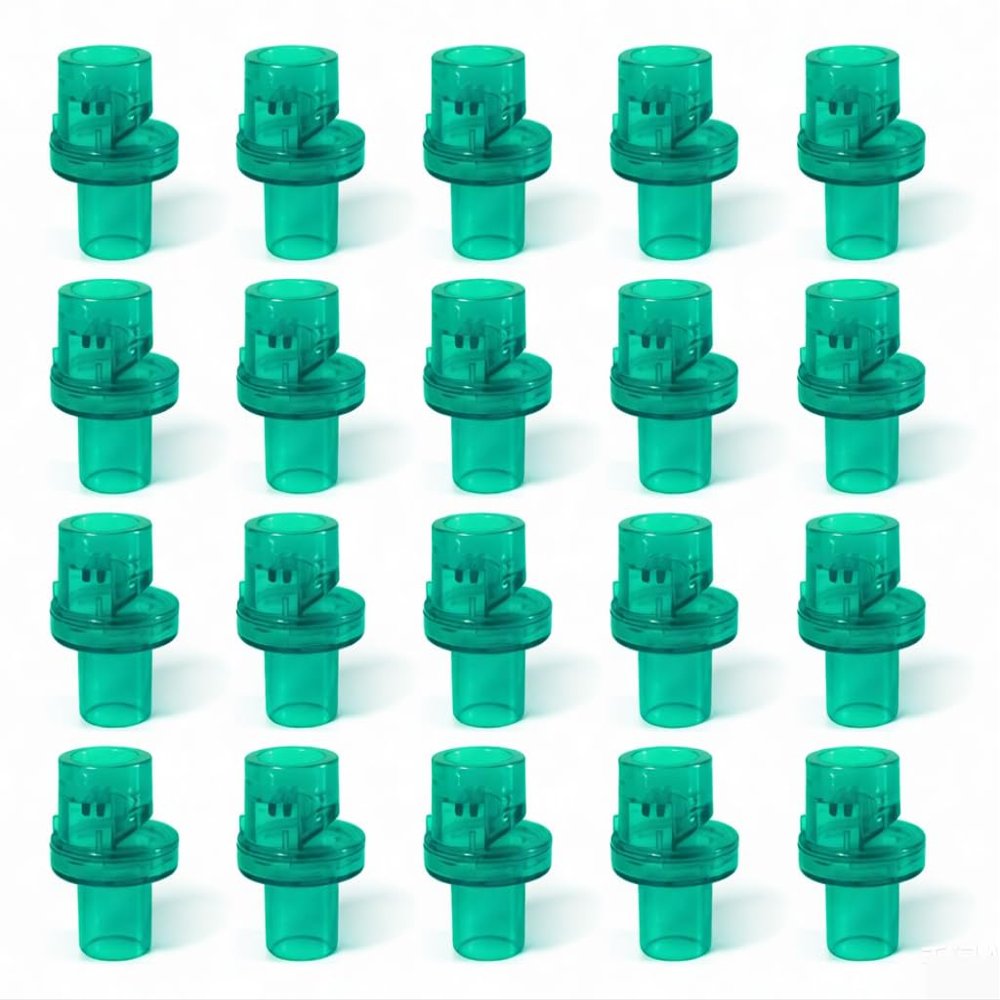 100Packs CPR Training Valves for Mask, Only for Training, One Way Valve for Training Mask - Separately Packaged -Green