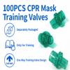 100Packs CPR Training Valves for Mask, Only for Training, One Way Valve for Training Mask - Separately Packaged -Green view 3