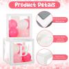 12 Pcs Transparent Wedding Balloon Boxes with 99 Letters, White Balloon Box for Baby Shower Gender Reveal Grad Birthday Party Bridal Wedding Christmas Anniversary Valentines Backdrop Decoration view 3
